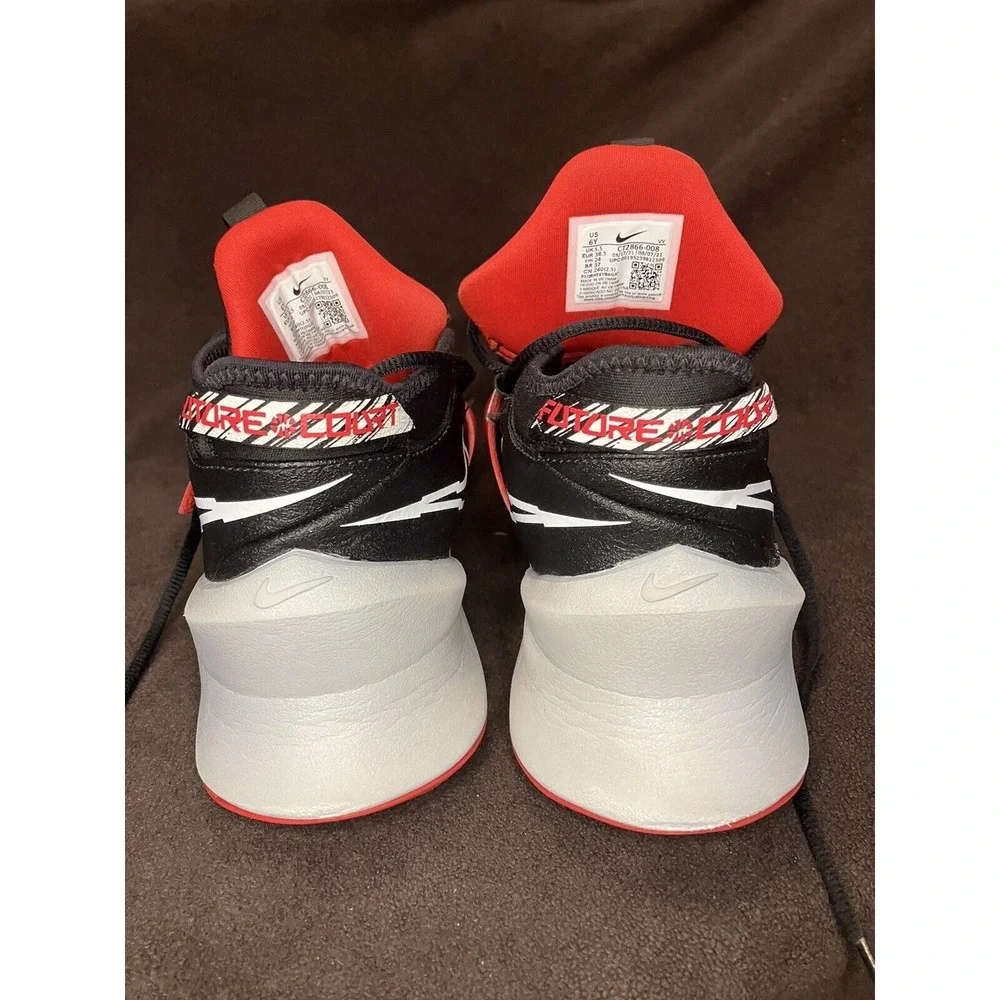 Nike Future Court 3 Basketball Shoes Black Red White CT2866 008 Youth Size 6Y